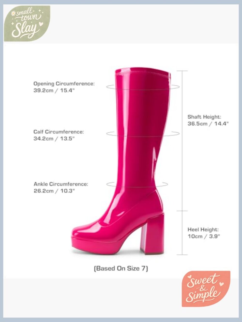 Women's Platform Knee High Boots Chunky Heel Side Zipper Vegan Leather - Picture 4 of 7